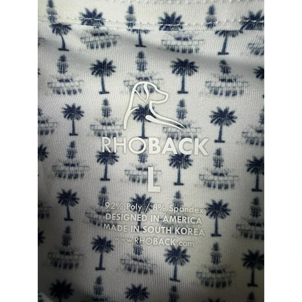 Rhoback Golf Polo Men L South Carolina Palmetto State House Performance Shirt **